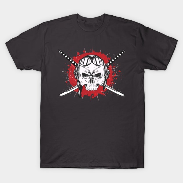 Samurai Skull Skeleton T-Shirt by funkymonkeytees